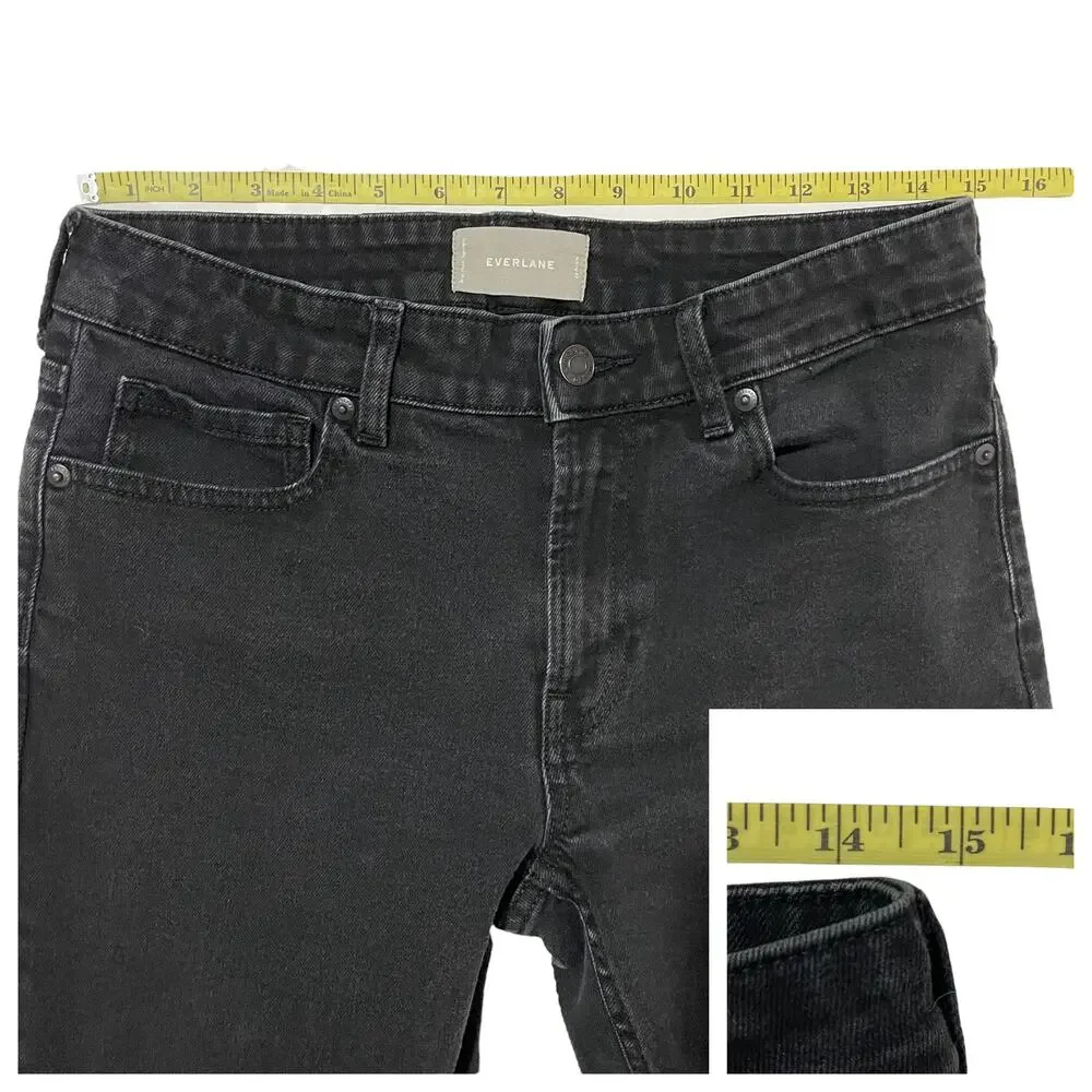 Everlane Mid-Rise Skinny Jeans - Washed Black - 28 Ankle